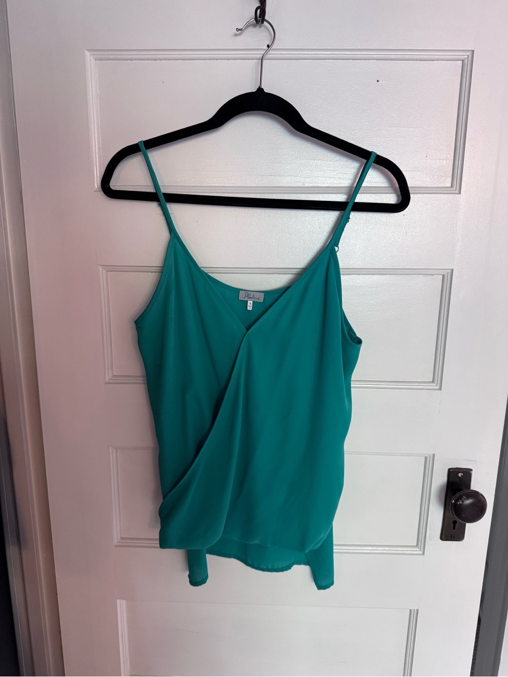 Abbeline Teal Draped Spaghetti Strap Cami